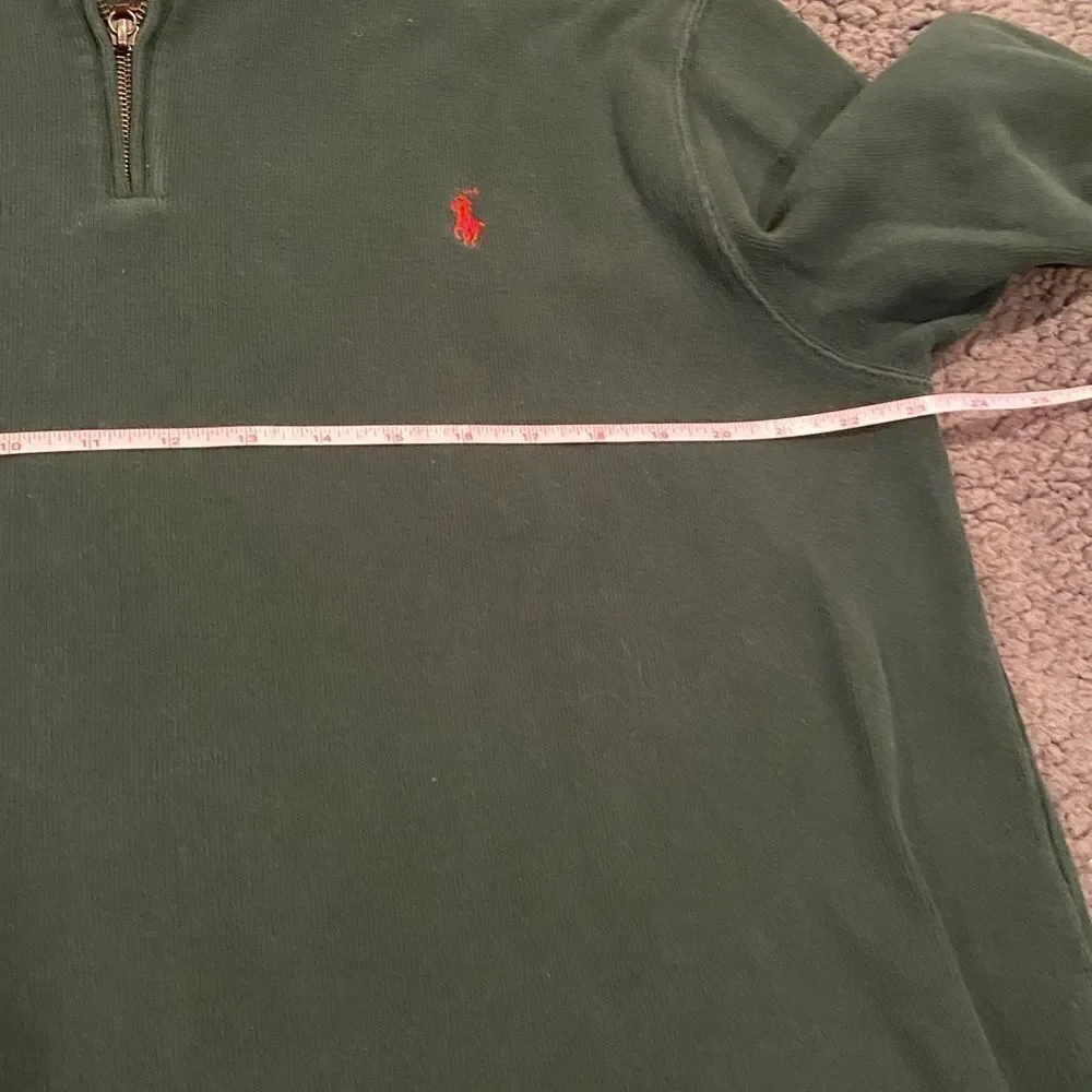 Polo Ralph Lauren Emerald Green Half Zip Pullover Pony Embroidered Size Large